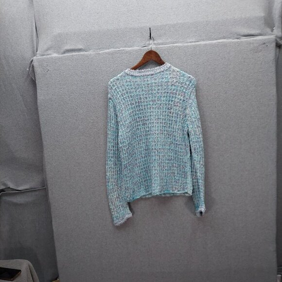 Talbots XL Womens Textured Sweater Blue & Purple Cotton Blend Long Sleeve - Picture 4 of 4